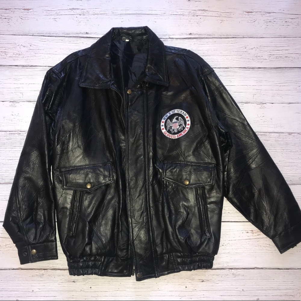 WWII Veteran Black Leather Jacket